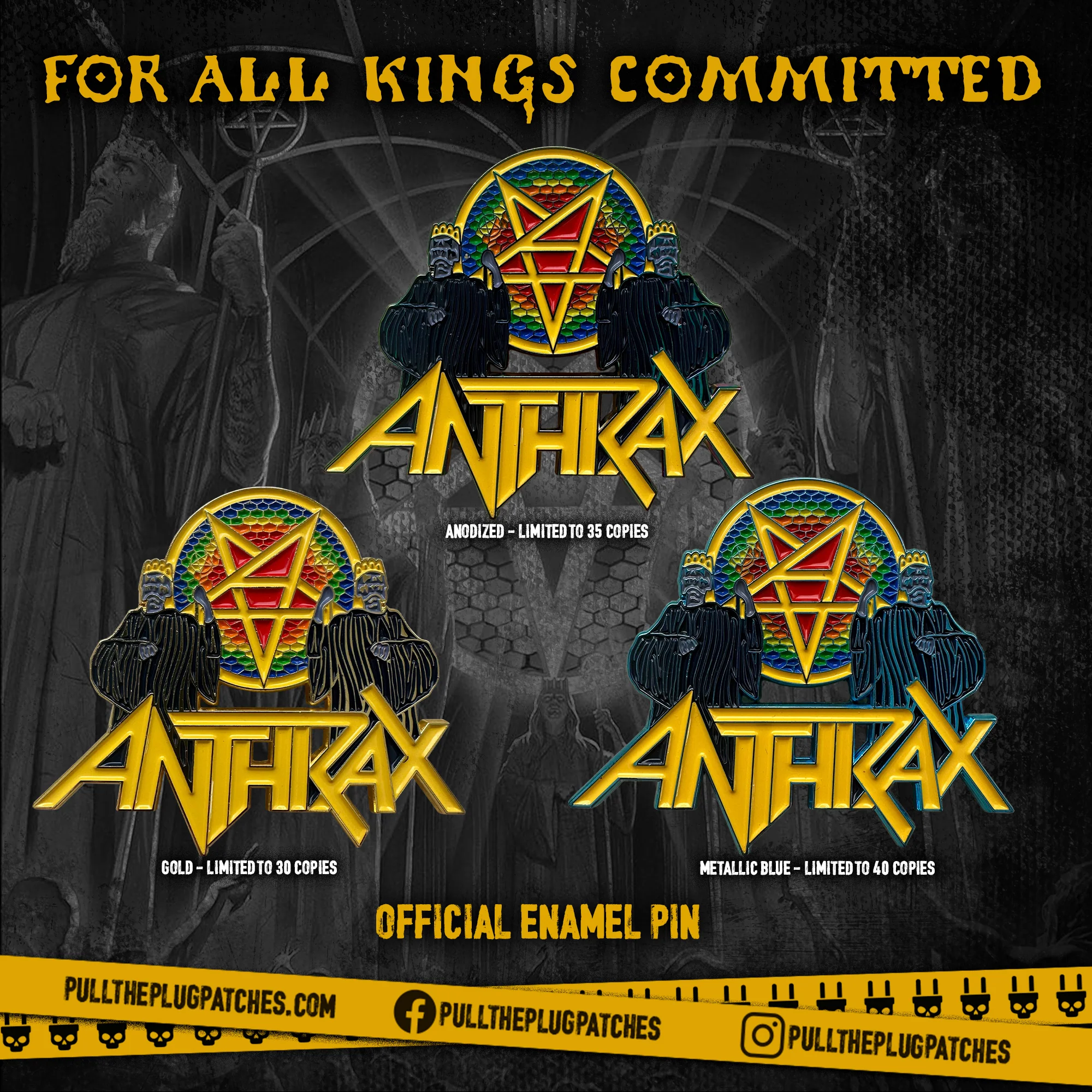Anthrax - For All Kings (Yellow Logo) - Metal Pin