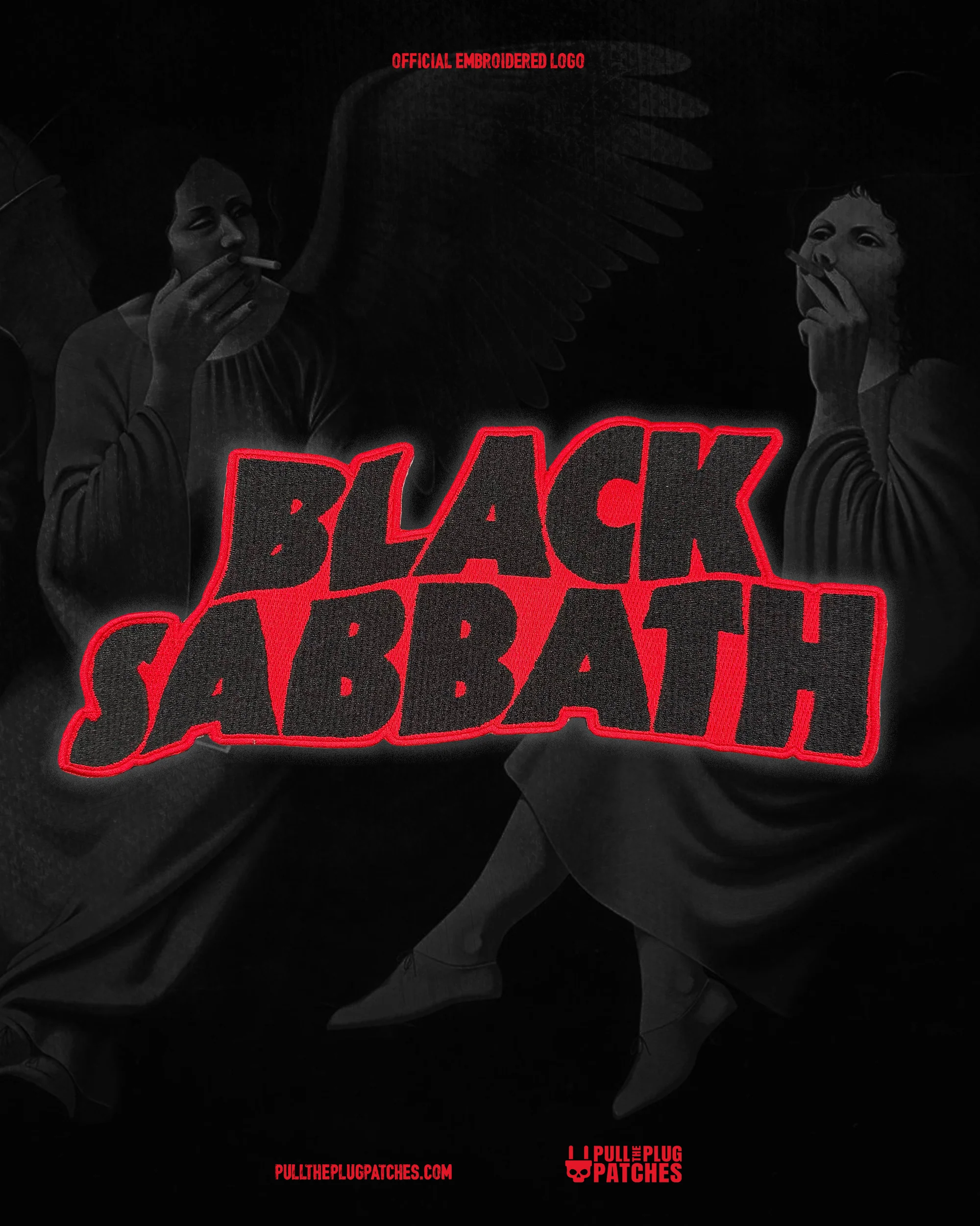 Black Sabbath - Black - Embroidered Rocker Style Logo