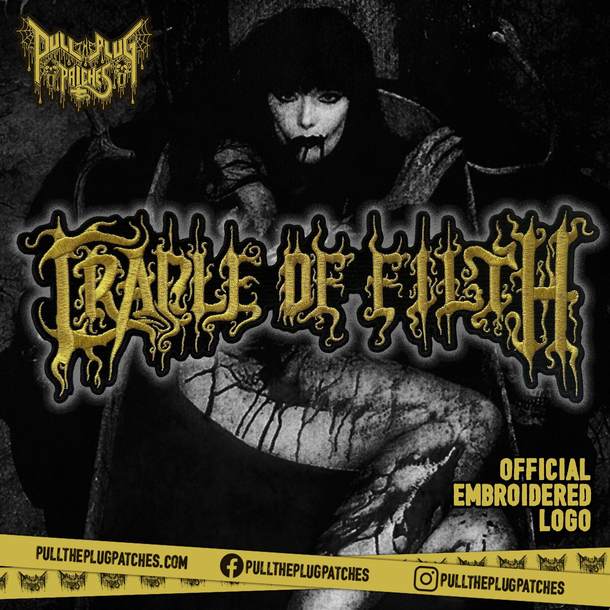 Cradle Of Filth - Gold - Embroidered Rocker Style Logo