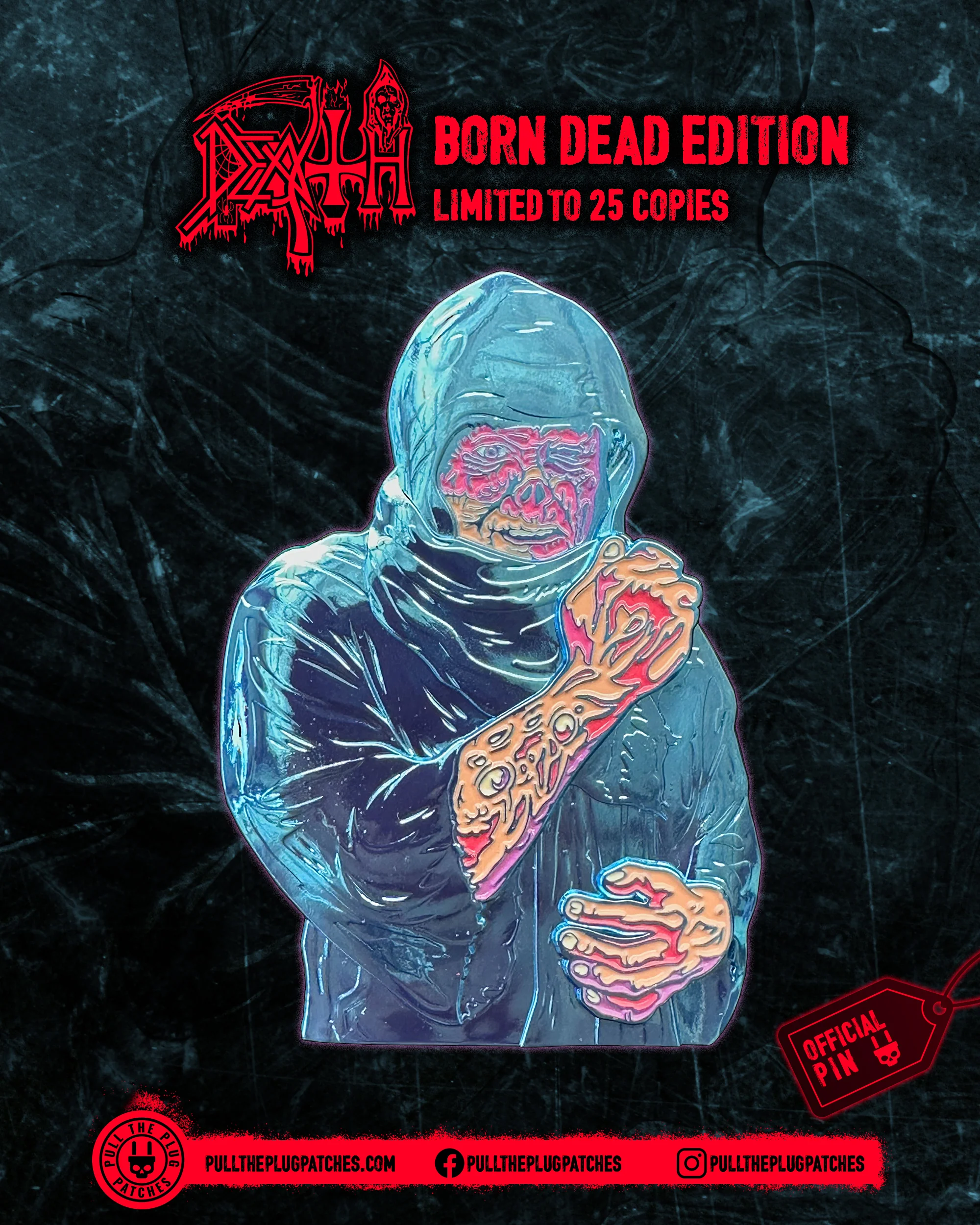 Death - Leprosy - Deluxe Pin in Tin Box (4 Inch Pin) - Image 3