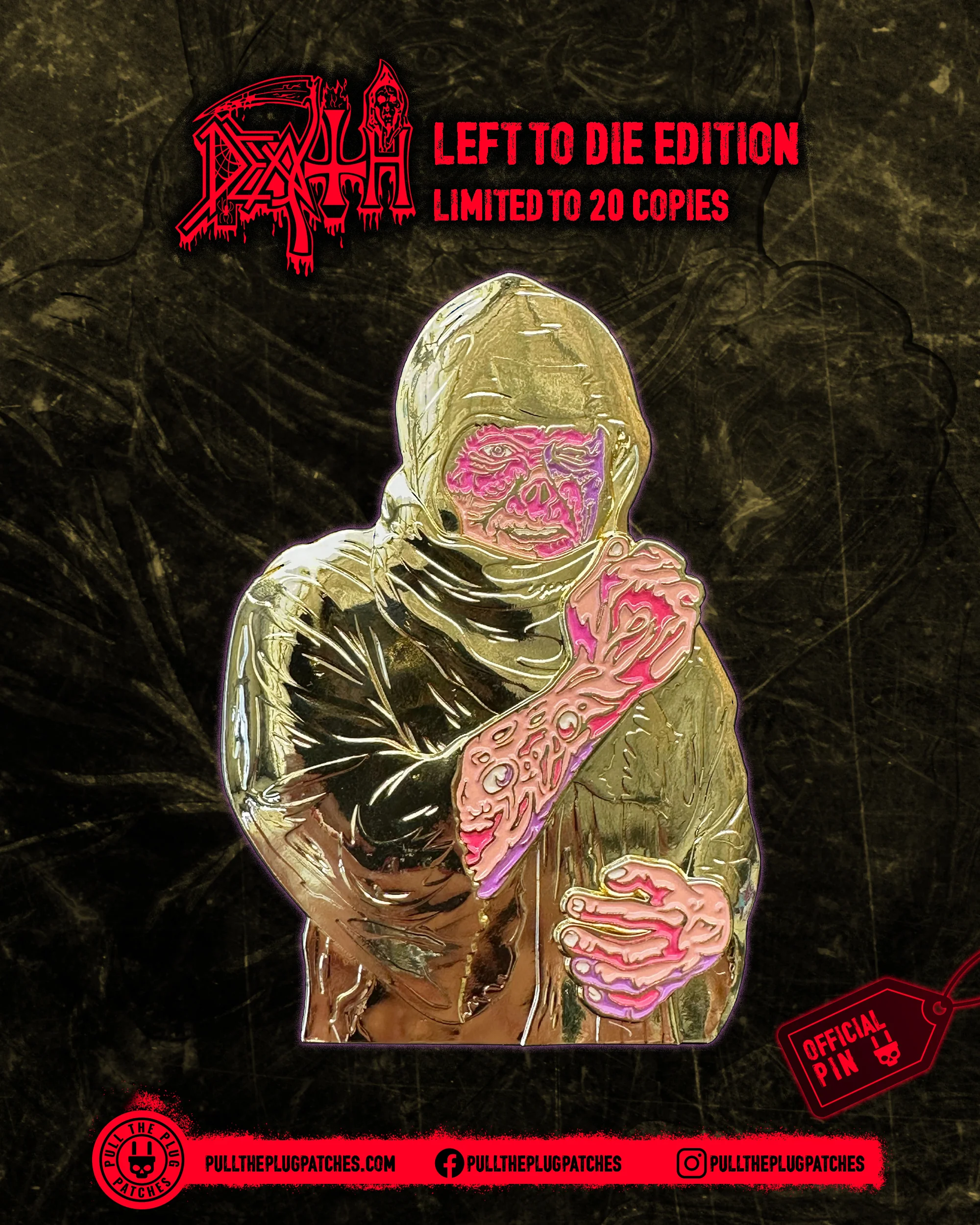 Death - Leprosy - Deluxe Pin in Tin Box (4 Inch Pin) - Image 5