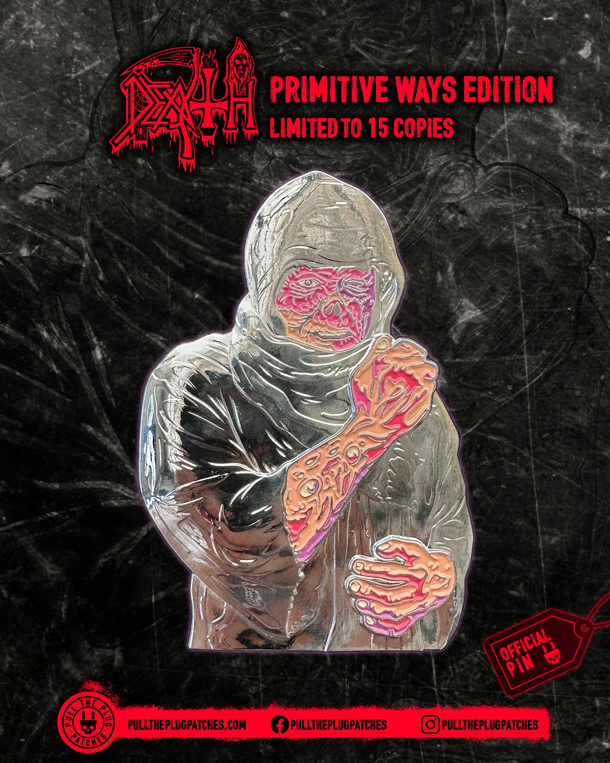 Death - Leprosy - Deluxe Pin in Tin Box (4 Inch Pin) - Image 7