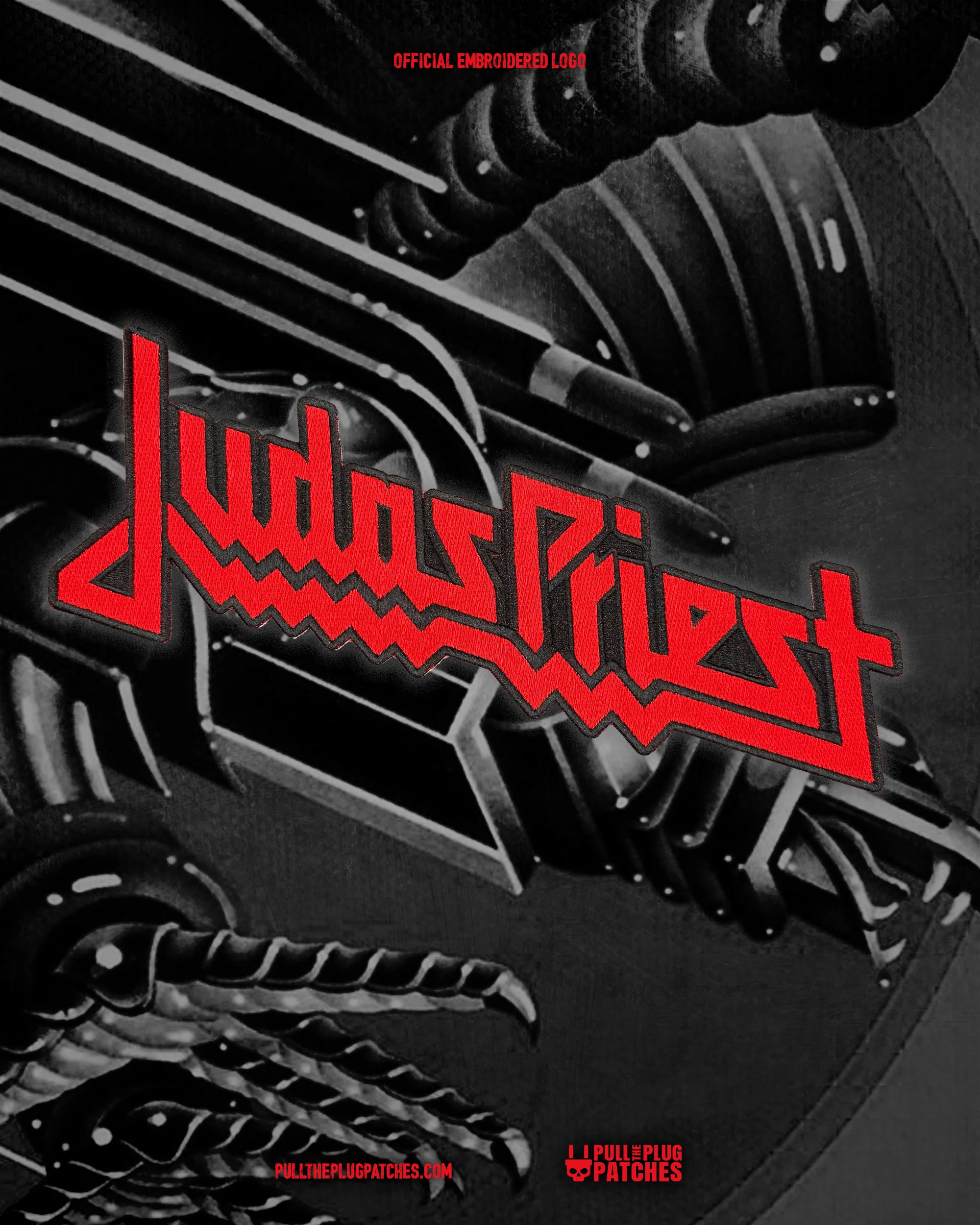 Judas Priest - Red - Embroidered Rocker Style Logo