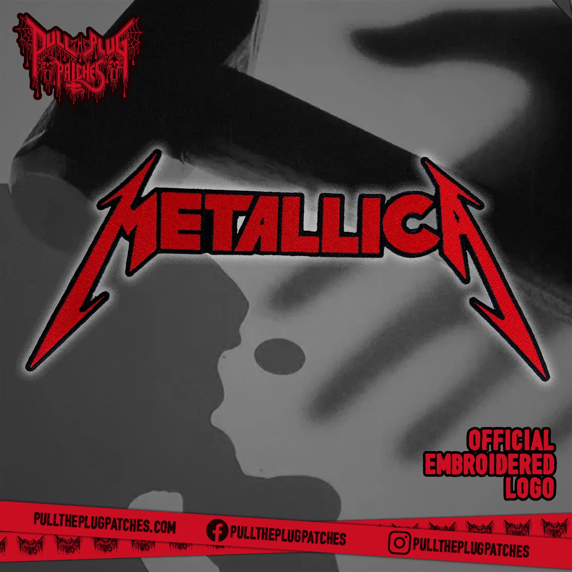 Metallica - Red - Embroidered Rocker Style Logo