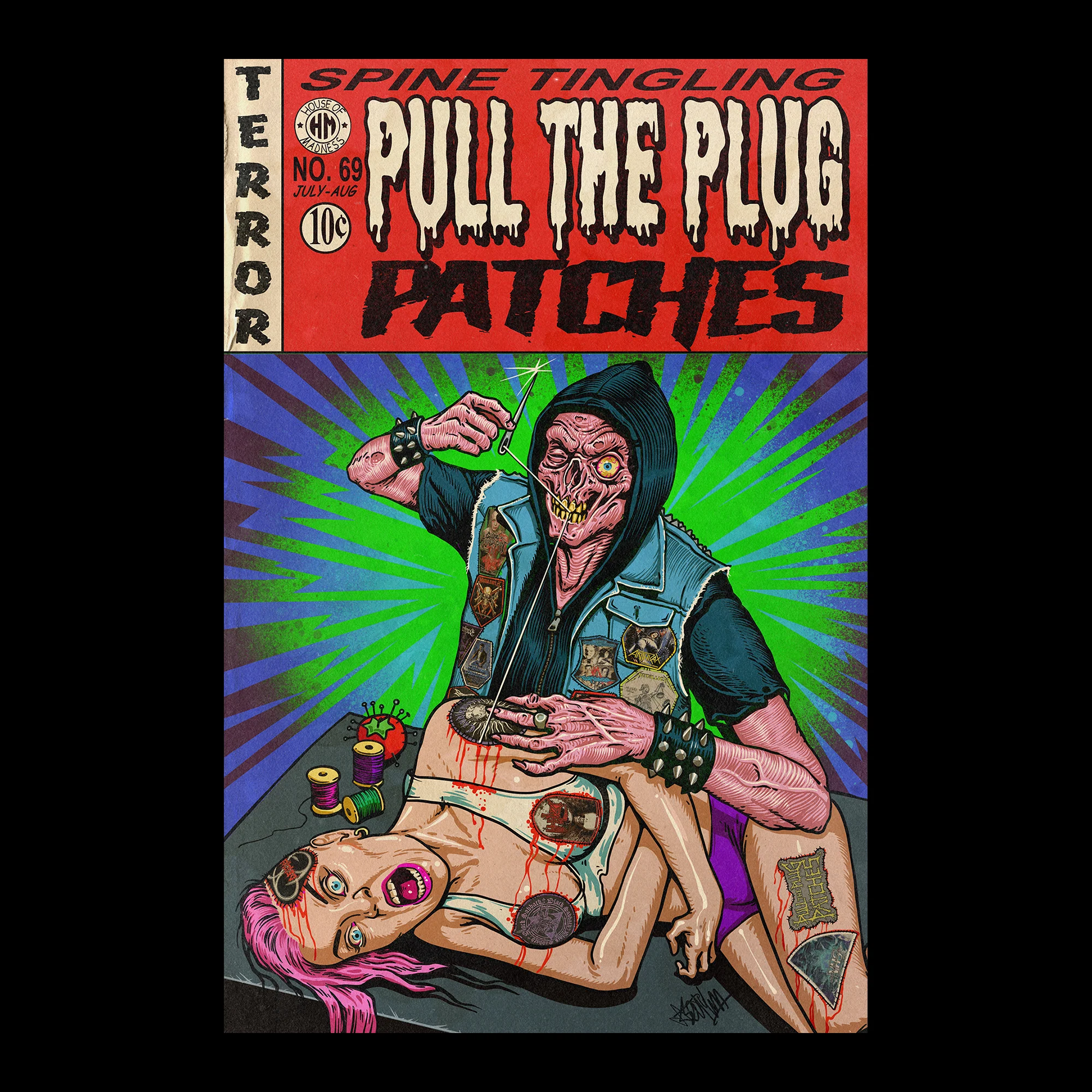 Pull The Plug Patches - Spine Tingling Terror - Longsleeve Shirt - Image 2