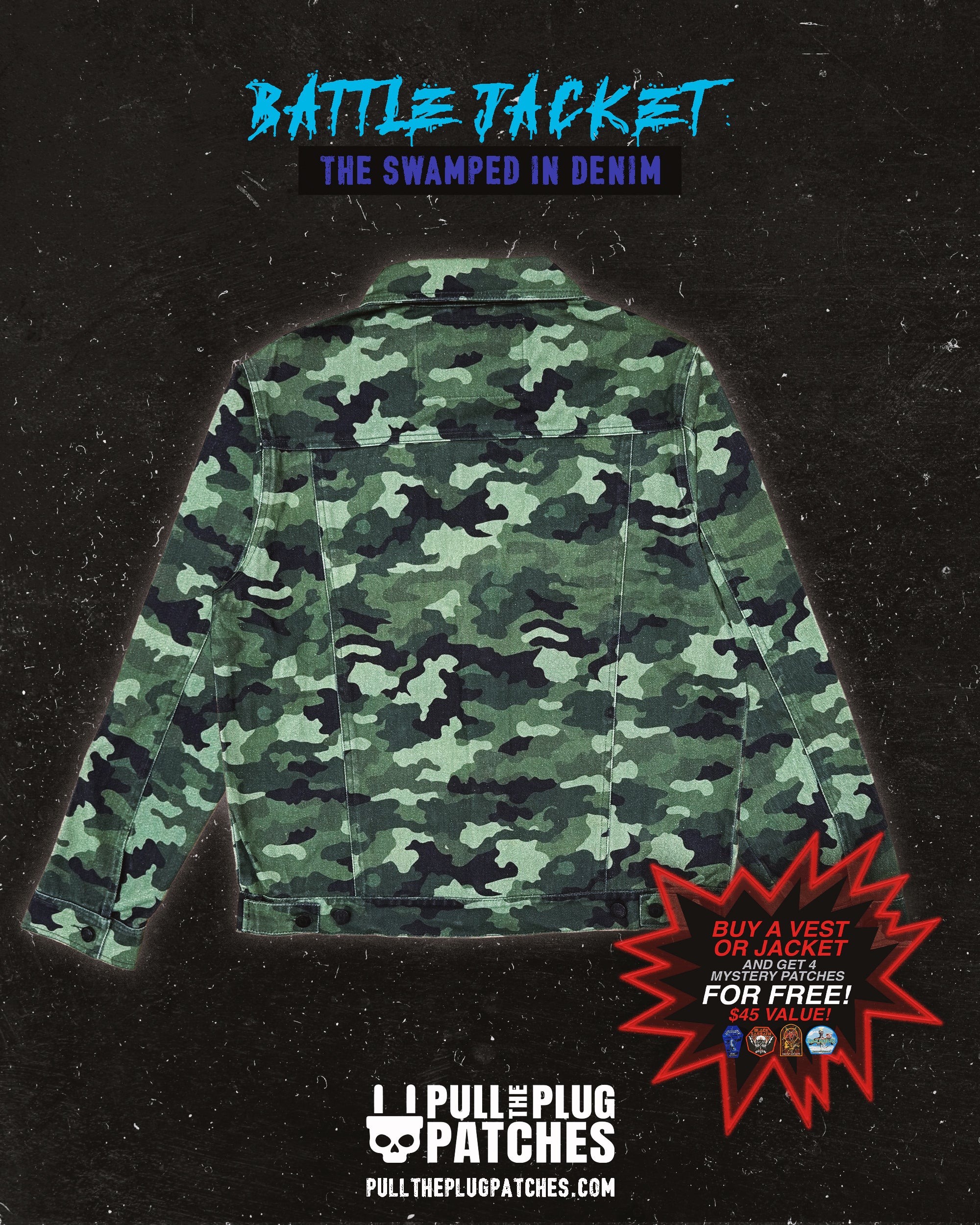 The Swamped In Denim - Green Camo Jacket - Image 5